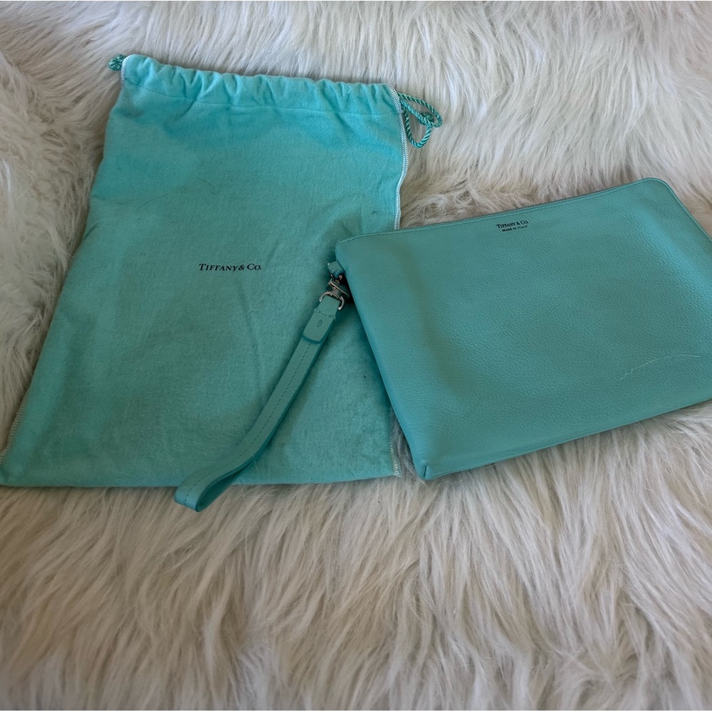 Tiffany & Co. Aqua Leather Clutch - Picture 5 of 5